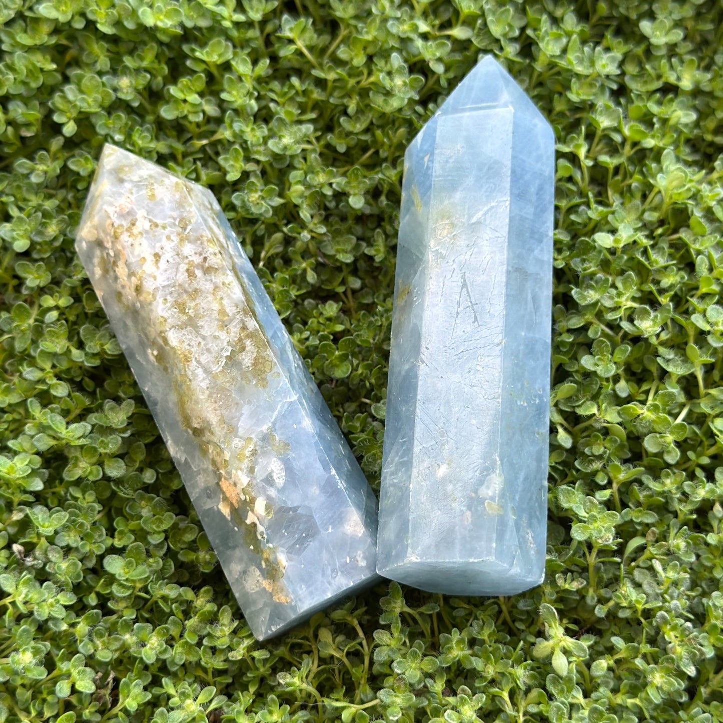 Blue Calcedony Agate Tower