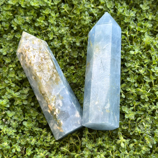 Blue Calcedony Agate Tower