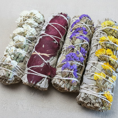 Sage Bundle with Flowers