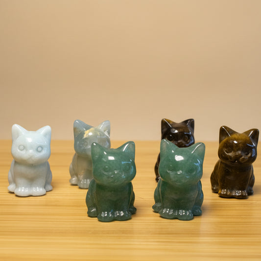 Small Gemstone Cat Figurine